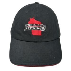 Bayside Baseball Cap Black One Size Wisconsin Brewing Co Hat USA Flag Adjustable